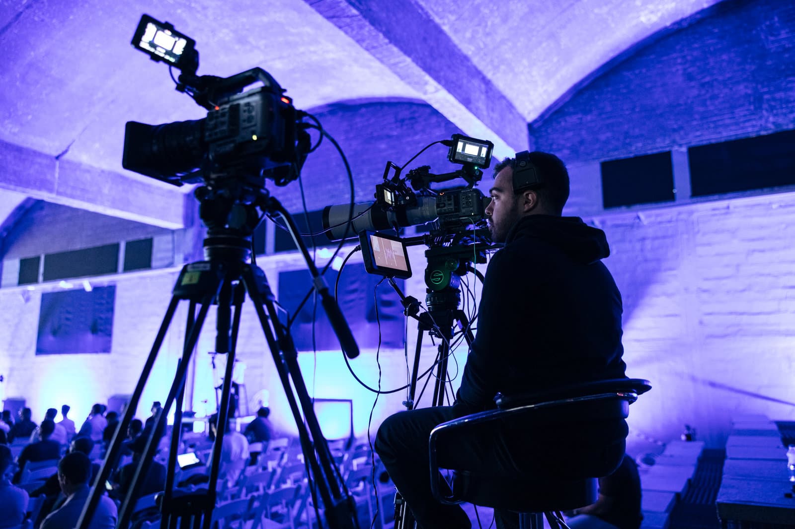 Backlight Media on set, the same team that designs the strategy building the system to deliver it