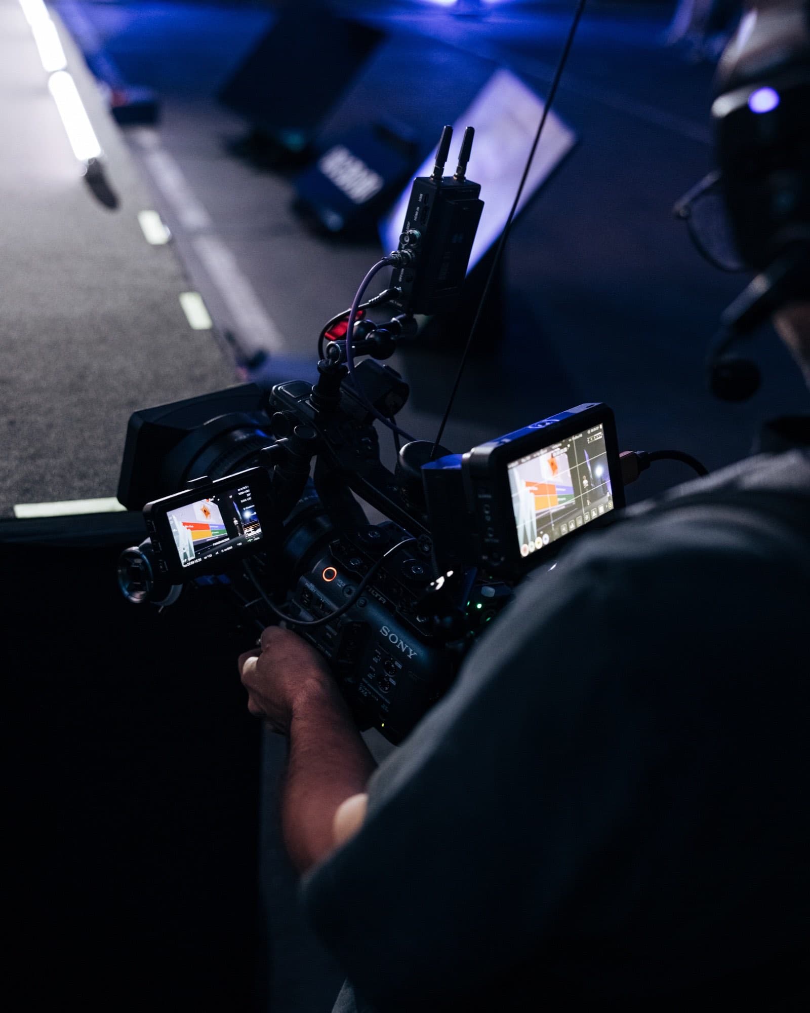 Backlight Media operator on a gimbal cinema camera capturing the Exness Week stage