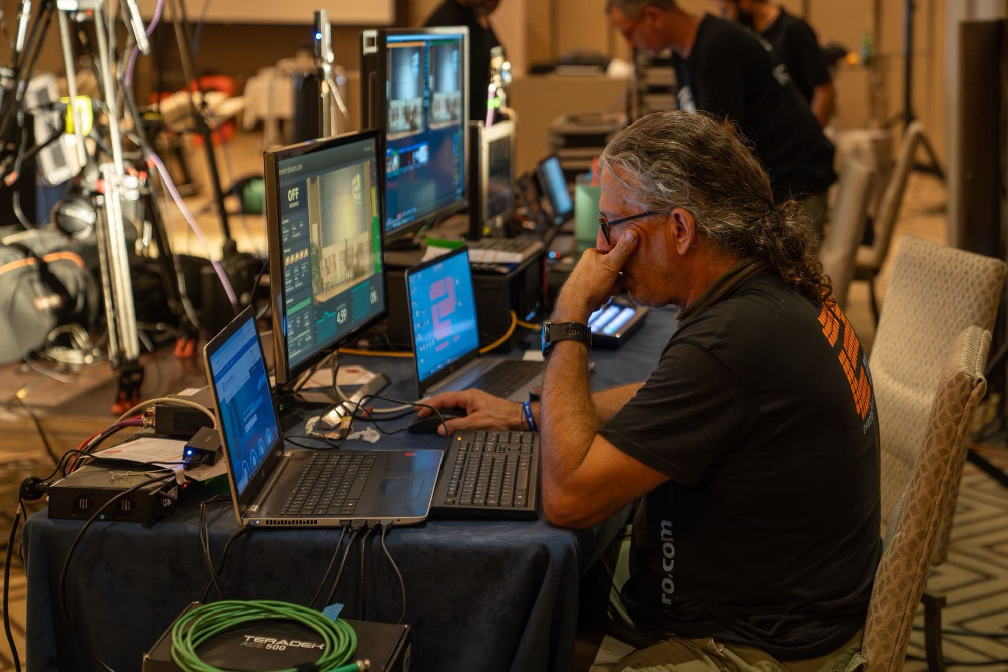 The vision and streaming station at the PwC Annual Conference in Cyprus, run by the joint Backlight Media and Eventechpro team