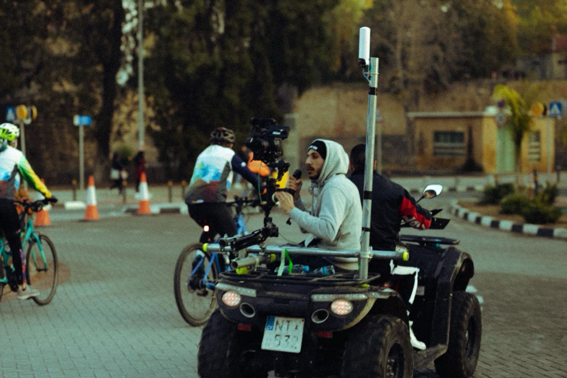 A Backlight Media quad-bike gimbal rig films runners on the Quantum Nicosia Marathon route, live to Cyprus national TV